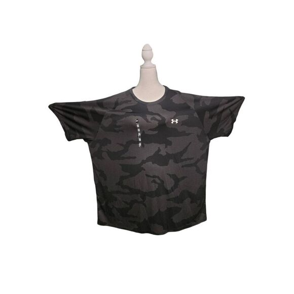 Under Armour Velocity Jacquard Mens Size 5XL Black/Grey Camouflage Loose T-shirt - Picture 1 of 9